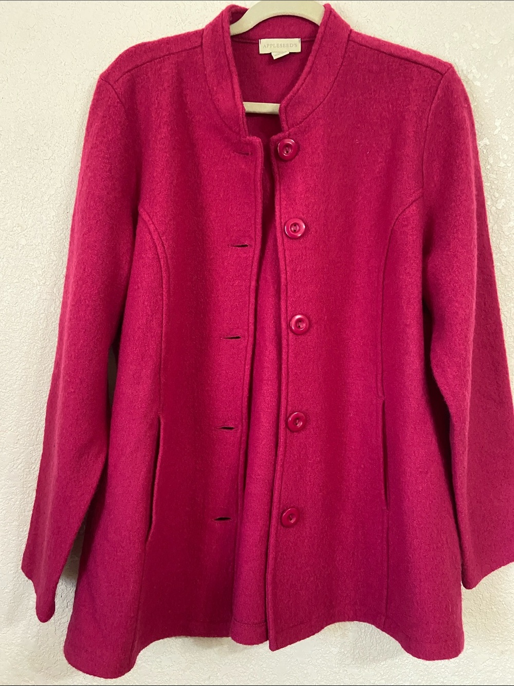 Appleseed's Fuchsia Wool Pea Coat